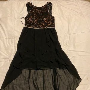 Juniors High/low black dress